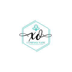XO signature logo template vector