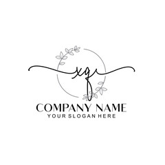 XQ signature logo template vector