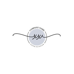 XX signature logo template vector