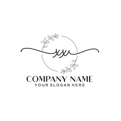XX signature logo template vector