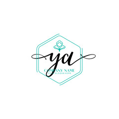 YA signature logo template vector
