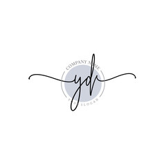 YD signature logo template vector