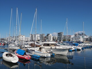 yachts moored at the marina of Helsingborg, Sweden