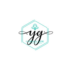 YG signature logo template vector