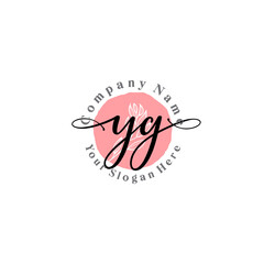 YG signature logo template vector