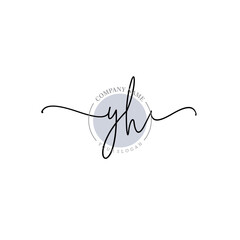 Obraz premium YH signature logo template vector