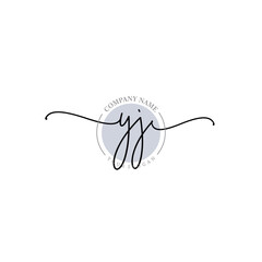 YJ signature logo template vector