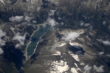 Finterstaler damm dam in alps aerial