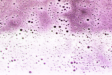 White foam texture. Bubbles burst and spread. The chemical liquid boils and hisses. Toxic poison and chemistry