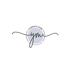 YM signature logo template vector