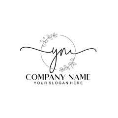 YN signature logo template vector - obrazy, fototapety, plakaty