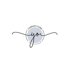 YO signature logo template vector