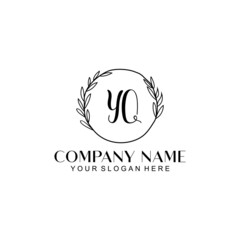 YQ Beauty vector initial logo