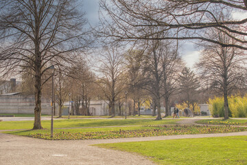 Fototapeta premium summer view of the park, Ingolstadt 