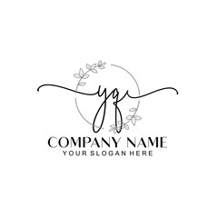 YQ signature logo template vector