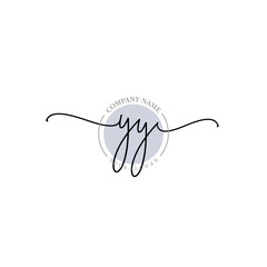 YY signature logo template vector
