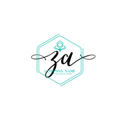 ZA signature logo template vector