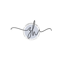 ZH signature logo template vector