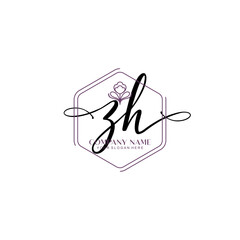 ZH signature logo template vector