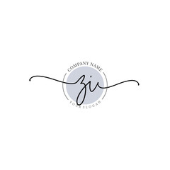 ZI signature logo template vector