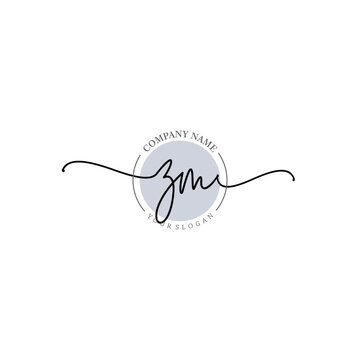 ZM signature logo template vector