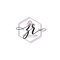 ZR signature logo template vector
