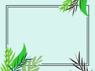 leaves frame border illustration space for text.