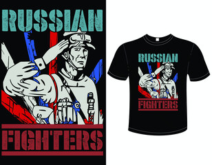 Russain Fighter_Veteran T Shirt Design