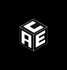 The cube logo is designed on black background.