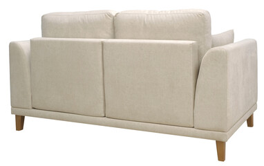 Sofa isolated on white background. Back view. Including clipping path