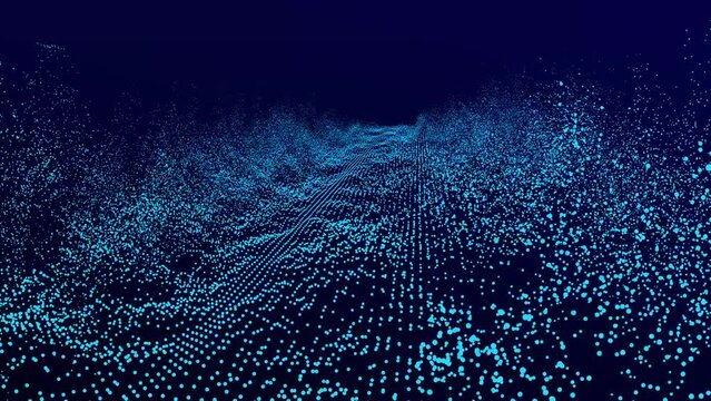 Abstract digital background. Data flow information. Concept of digital communication. Big data visualization. 3D rendering. 4k animation.