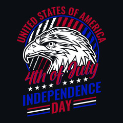 United States of America, 4th July Independence day - 4th of July quotes, t shirt design, Vector graphic, typographic poster.