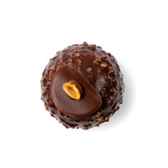 Round Chocolate Mousse Cake Isolated