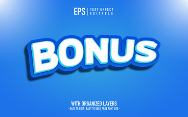 blue color bonus text effect editable