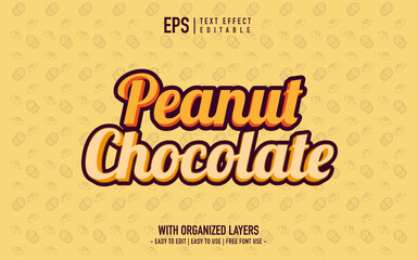 editable peanut chocolate text effect