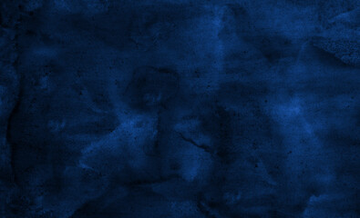 Black blue abstract watercolor. Dark blue art background with space for design.