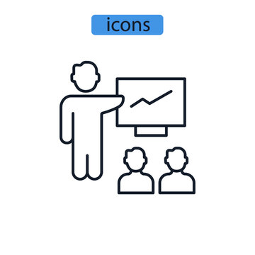 Training icons  symbol vector elements for infographic web