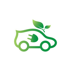 eco car and electric green car technology icon logo vector.