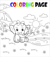 Elephant coloring page 