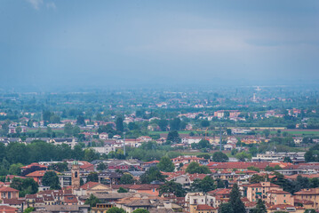 Fototapeta na wymiar Panorama of Vicenza from Mount Berico, Veneto, Italy, Europe, World Heritage Site