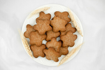 Christmas cookies asterisks. Ginger cookies with cinnamon and spices. Baking according to homemade recipes. sweets
