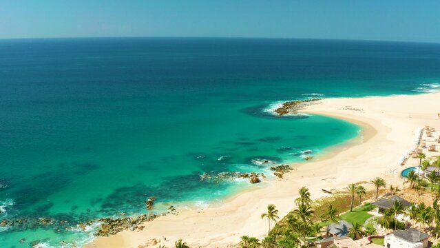 2021:HILTON LOS CABOS MEXICO.Peaceful Resort Beachfront With Blue Lagoon Water And White Sand