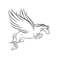 unicorn line art logo design