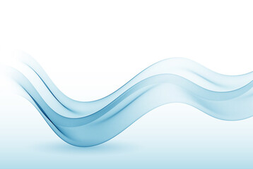 Abstract wave blue, transparent, smoky wave background. Element for design.