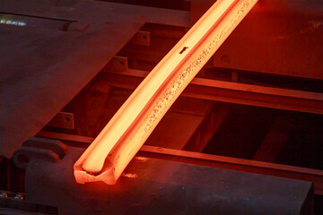 Hot steell billet on rolling mill. © Елена Бионышева-Абра