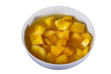 Bowl of Cassava Mandioca Aipim Macaxeira Soup with Herbs