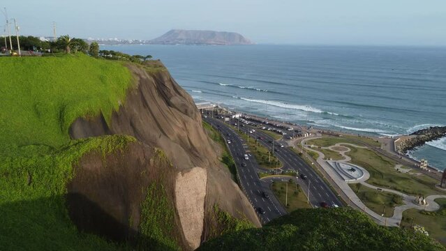 Lima coastline on a clear sunny day