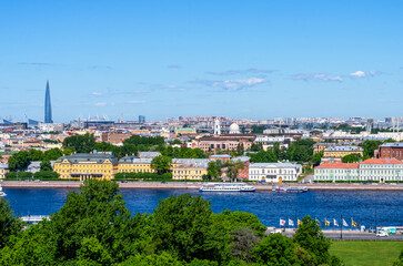 Obraz premium View of the city from the colonnade of St. Isaac's Cathedral, St. Petersburg, Russia