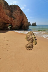 Fototapeta na wymiar Seastacks and cliffs-eastern section Praia da Prainha Beach. Alvor Portimao-Portugal-307