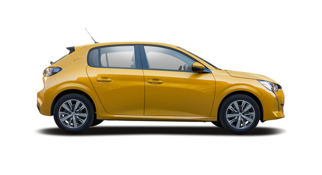 Peugeot 208 car, side view isolated on white background, 21 February 2022, Thessaloniki, Greece	